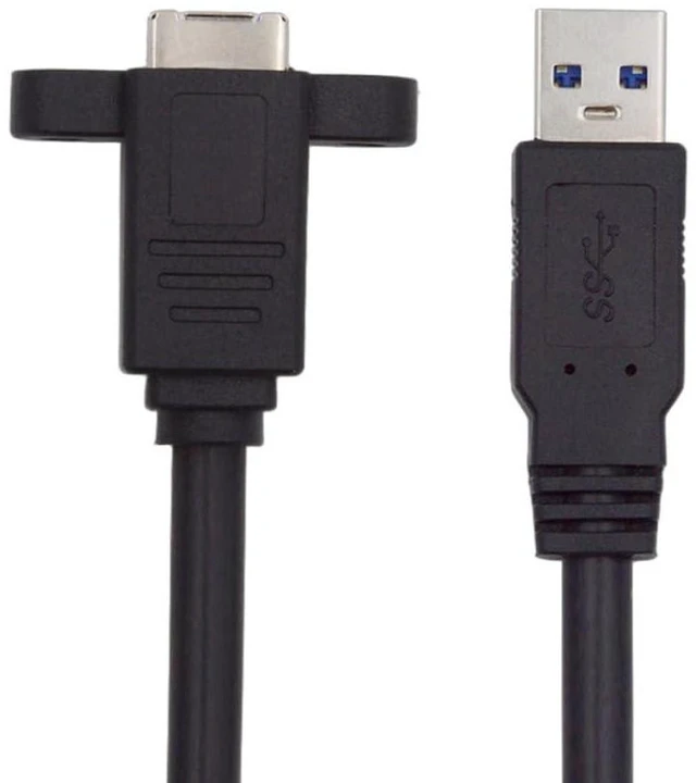 Main image of xiwai USB 3.0 Type-B Female to USB3.0 Type-A Male Cable Extension 0.9FT with Panel Mount for Disk SSD Camera 5Gbps Data 30cm