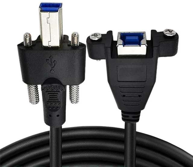 Main image of xiwai USB 3.0 Back Panel Mount B Male to Female B Type Extension Cable Dual Thumbscrews 0.5m