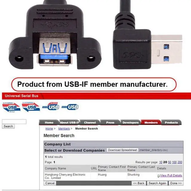 Alt view image 5 of 7 - 5Gbps USB 3.0 Male to Female Type-A Down Angled Panel Type Header Cable Connector with Screws 30cm