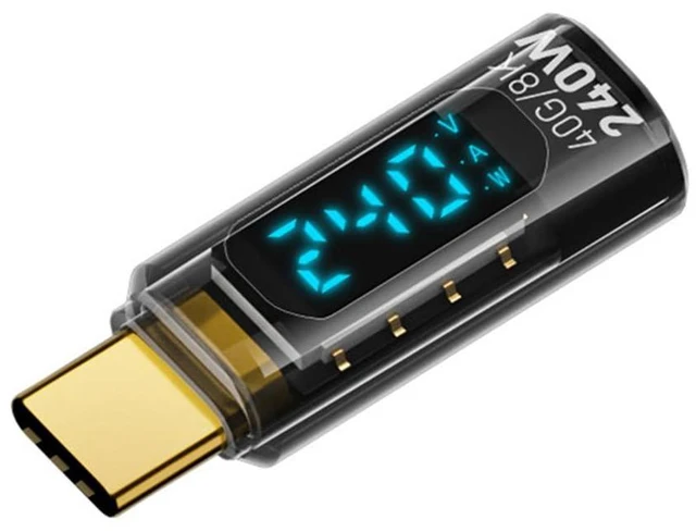 Main image of xiwai 240W Type-C Display Smart LED USB4 Male to Female Extension Adapter USB4.0 40Gbps Current Voltage Monitoring Tester Detector