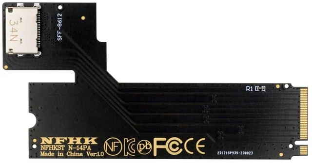 Main image of xiwai PCI-E 4.0 4X NVMe M.2 M-Key Male to Oculink SFF-8612 SFF-8611 Host Adapter for 2022 2023 ThinkBook 14+ SSD & External Graphics Card