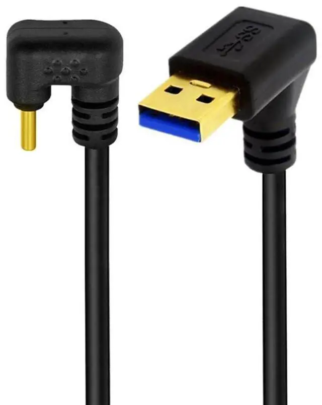 Main image of 5Gbps USB3.0 Type-A Down Angled to USB-C Type C Power Data Cable Male to Male USB-C Opposite U Shape Back Angled