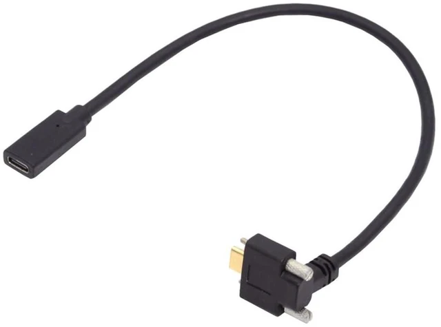 Alt view image 2 of 7 - xiwai Screw Locking USB 3.1 Type C USB-C Cable Up Angled Male to Female Extension Data Cord for Realsense Camera VR Quest Link 0.3m