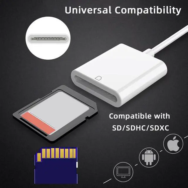 Alt view image 7 of 7 - USB C to SD SDXC SDHC Card Reader Adapter 480Mbps Compatible with Laptop Tablet Phone