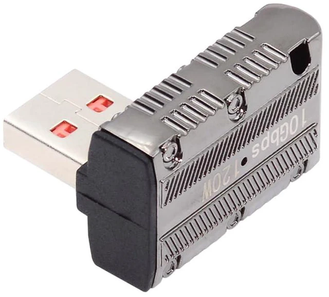 Main image of xiwai USB 3.1 Type C Female to USB 3.0 A Male Adapter 10Gbps Mecha Cyberpunk Styles USB-C 120W Power Data Converter 90 Degree Low Profile Type Left Angled Alloy Shell for Phone Laptop
