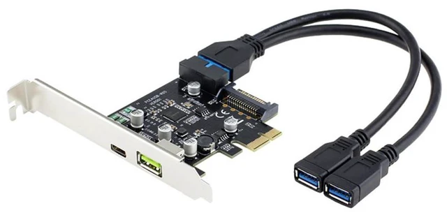 Alt view image 3 of 7 - xiwai USB 3.0 Female 2 Ports to Motherboard 20pin Header Cable 20cm for Front Panel