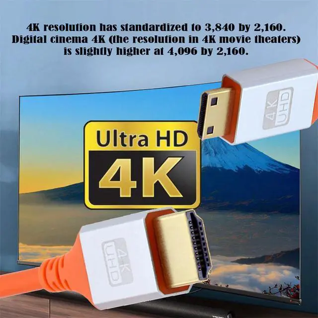 Alt view image 7 of 7 - Ultra 4K Mini HDMI to HDMI Soft High Flex HDTV Cable Hyper Super Flexible Cord High Speed Type-A Male to Male for Computer HDTV 50cm
