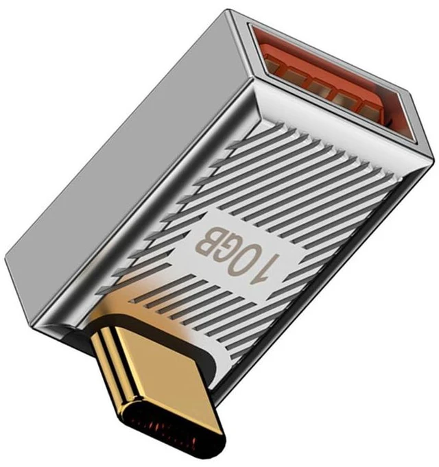 Alt view image 7 of 7 - xiwai USB 3.1 Type C Male to USB 3.0 A Female Adapter 10Gbps Mecha Cyberpunk Styles USB-C OTG Data Converter Up Down Angled Alloy Shell