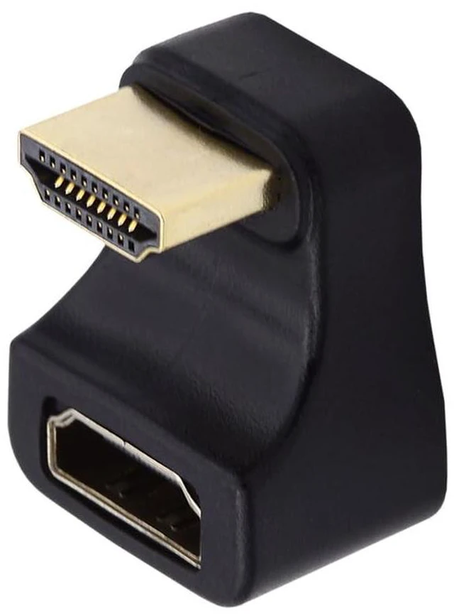 Main image of xiwai HDMI Female Extension Adapter to HDMI Male Type-A Port Savers 360 Degree Down Opposite U Shape Back Angled Converter