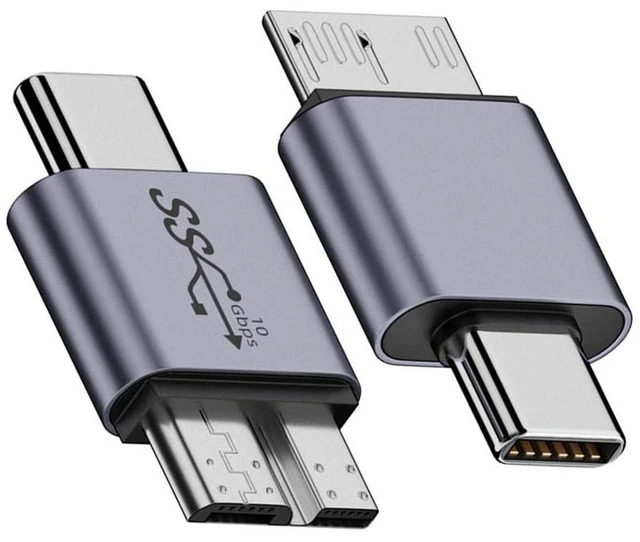 Main image of xiwai Micro USB 3.0 Male to USB-C USB 3.1 Type C Male Adapter Data 10Gbps Power Converter for Laptop PC SSD Disk