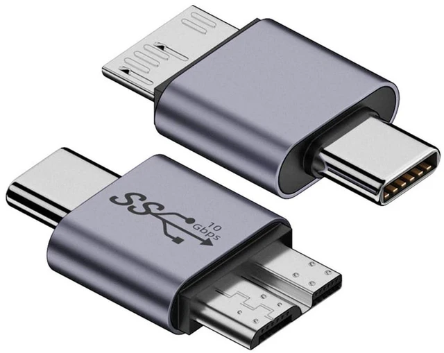 Alt view image 5 of 7 - xiwai Micro USB 3.0 Male to USB-C USB 3.1 Type C Male Adapter Data 10Gbps Power Converter for Laptop PC SSD Disk