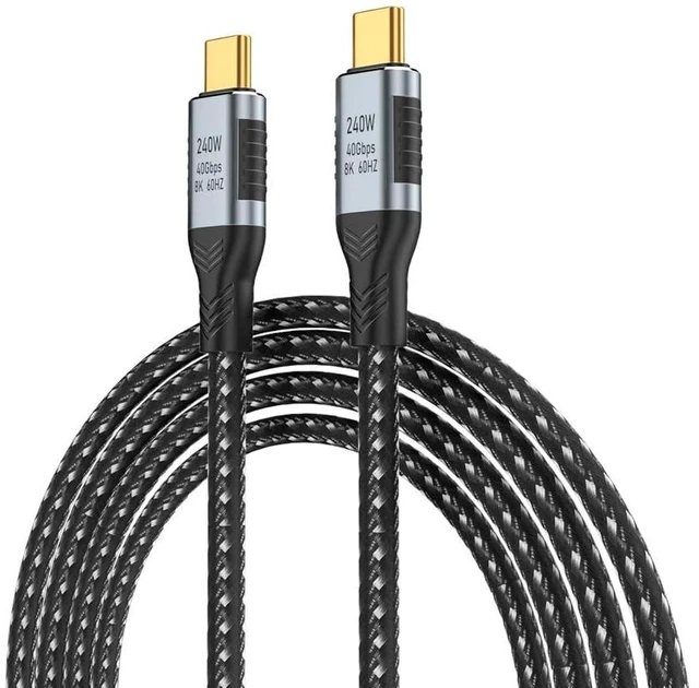 Main image of xiwai USB-C USB4 Cable 240W 40Gbps USB3.1 100W 8K@60Hz 5K USB4.0 Data Transfer Cord Compatible with Thunderbolt3/4 1.8M