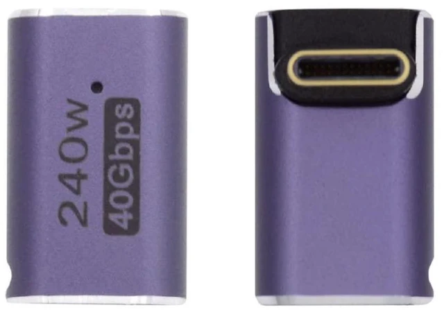 Main image of xiwai USB4 240W 40Gbps 8K 60Hz Adapter, Type C Male to Female 240W Power 40Gbps Data 8K Video Adapter for NS Phone Laptop (Male to Female Up Down Angled)
