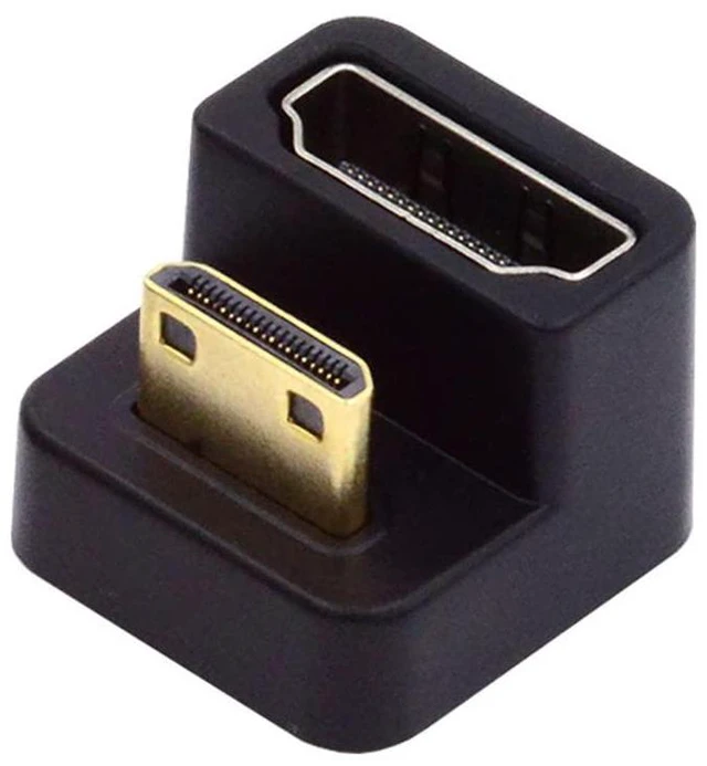 Alt view image 7 of 7 - xiwai 360 Degree Down Opposite U Shape Back Angled Mini HDMI 1.4 Male to HDMI Female Extension Adapter Converter
