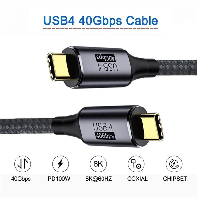 Alt view image 3 of 7 - xiwai USB4 Cable 40Gbps with 100W Charging and 8K@60Hz 5K@60Hz USB4.0 Compatible with Thunderbolt3/4 (0.8)