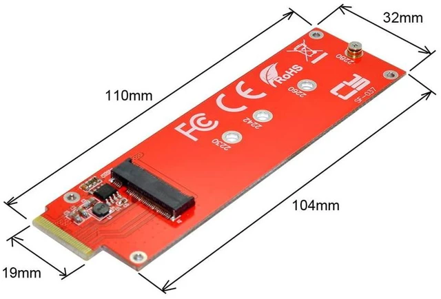 Alt view image 4 of 7 - xiwai NVMe NGFF M-Key 4X Host Adapter to Ruler 1U GEN-Z EDSFF Short SSD E1.S Carrier Adapter