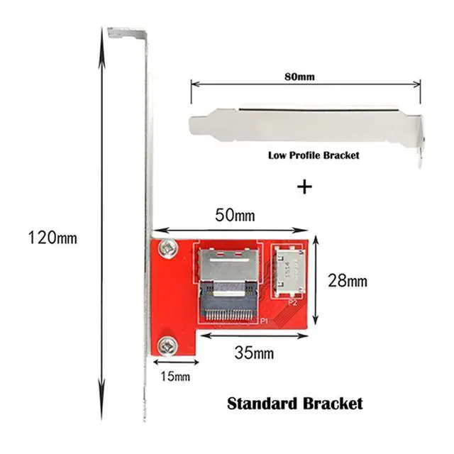 Alt view image 6 of 7 - xiwai PCI-Express 4.0 Mini SAS SFF-8087 to Oculink SFF-8611 SFF-8612 PCBA Female Adapter with Bracket