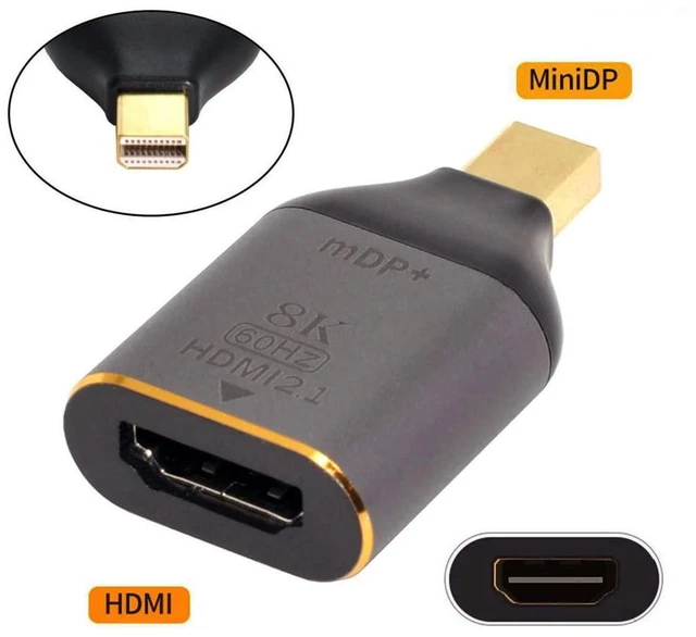 Alt view image 2 of 7 - xiwai Mini DisplayPort 1.4 Source to HDMI 2.0 Display 8K 60hz UHD 4K Mini-DP to HDMI Male Monitor Adapter Connector
