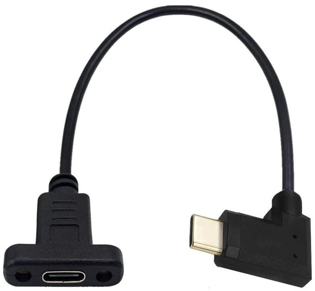 Alt view image 7 of 7 - xiwai 90 Degree Left & Right Angled USB-C USB 3.1 Type C Male to Female Extension Data Cable 30cm