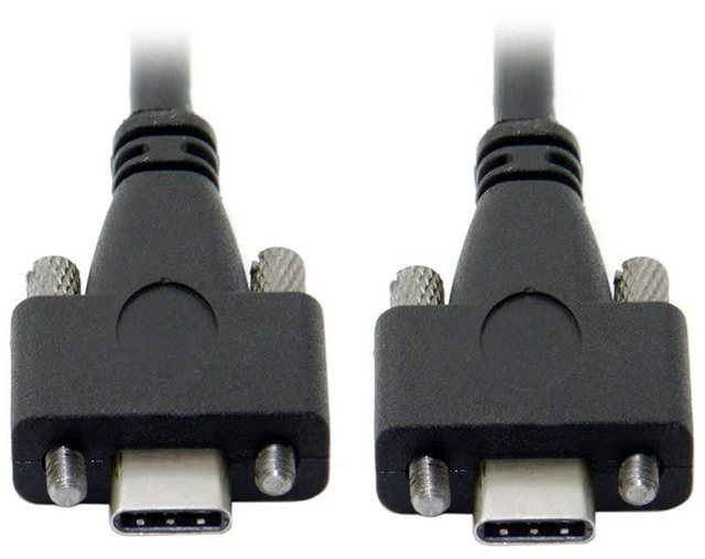 Alt view image 4 of 7 - xiwai 3.0m USB 3.1 Type-C Dual M2 Screws Locking to Locking USB-C 10Gbps Data Cable Panel Mount Type (300cm)