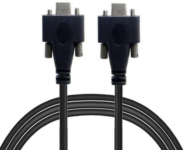 Alt view image 2 of 7 - xiwai 3.0m USB 3.1 Type-C Dual M2 Screws Locking to Locking USB-C 10Gbps Data Cable Panel Mount Type (300cm)