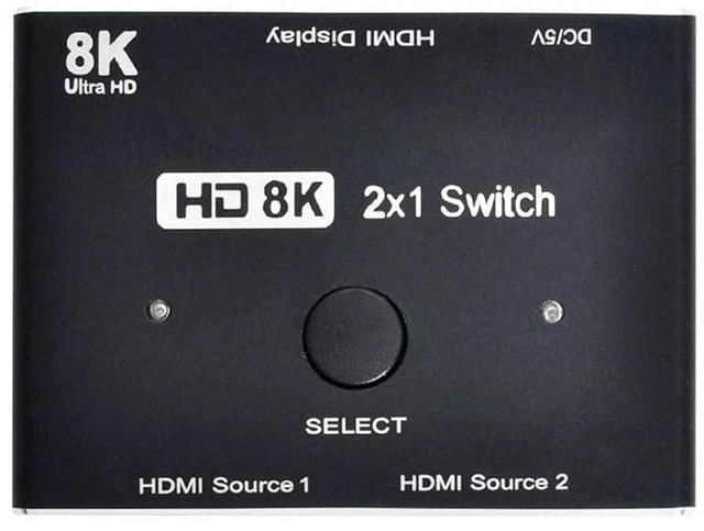 Alt view image 3 of 7 - Xiwai 8K 60hz HDMI-Compatible 2.1 Switch Hub 2-IN-1-OUT Support HDCP SST Extended 4K 60hz