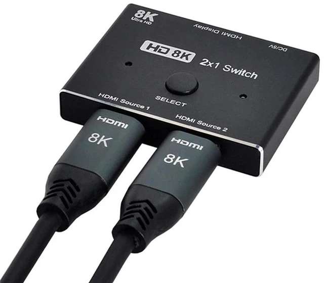 Alt view image 5 of 7 - Xiwai 8K 60hz HDMI-Compatible 2.1 Switch Hub 2-IN-1-OUT Support HDCP SST Extended 4K 60hz