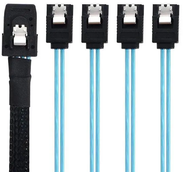 Main image of xiwai 6Gbps Internal Mini SAS SFF-8087Host to 4 SATA 7pin Target Hard Disk Cable 1.6FT for Data Server Raid