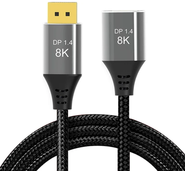 Main image of xiwai DisplayPort 1.4 8K 60hz Extension Cable Male to Female Ultra-HD UHD 4K 144hz DP to DP Cable 7680 * 4320 for Video PC Laptop TV Model: DP-031-1.0M