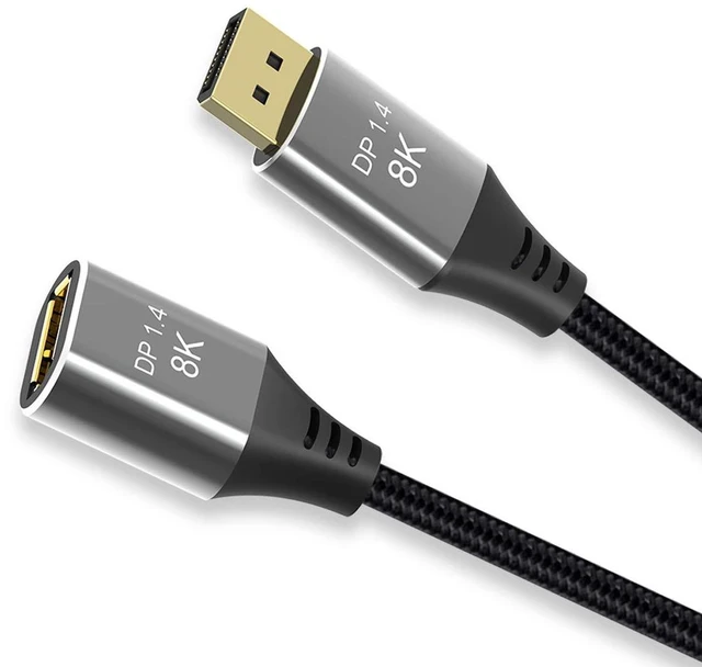 Alt view image 2 of 6 - xiwai DisplayPort 1.4 8K 60hz Extension Cable Male to Female Ultra-HD UHD 4K 144hz DP to DP Cable 7680 * 4320 for Video PC Laptop TV Model: DP-031-1.0M