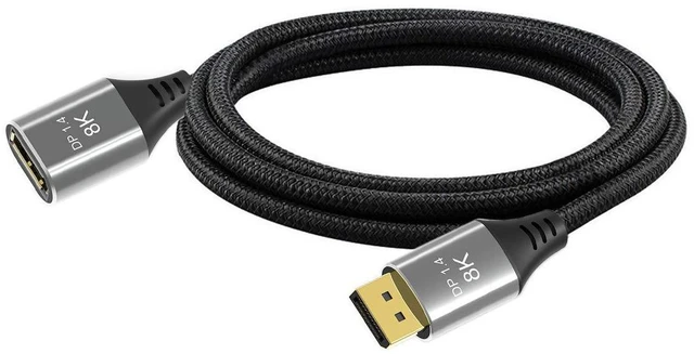 Alt view image 3 of 6 - xiwai DisplayPort 1.4 8K 60hz Extension Cable Male to Female Ultra-HD UHD 4K 144hz DP to DP Cable 7680 * 4320 for Video PC Laptop TV Model: DP-031-1.0M