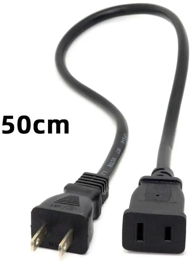 Alt view image 2 of 7 - Cord 2-Prong Extension Cable 2-Outlet Power Extension Cable NEMA 1-15P to NEMA 1-15R Supply Main Adapter Cable 0.5m