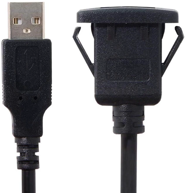 Main image of JSER 1m Waterproof Single USB 2.0 Extension Latch Mount Car AUX Cable for Dashboard Panel (100cm)