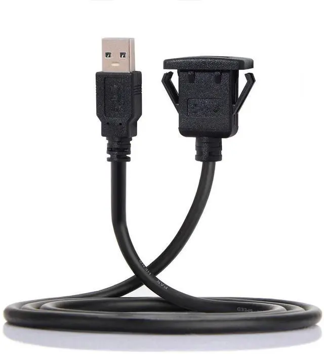 Main image of 1m Waterproof Single USB 2.0 Extension Latch Mount Car AUX Cable for Dashboard Panel