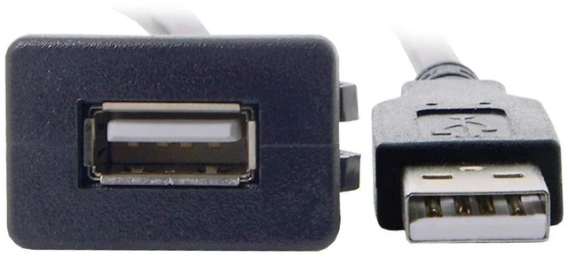 Alt view image 7 of 7 - JSER 1m Waterproof Single USB 2.0 Extension Latch Mount Car AUX Cable for Dashboard Panel (100cm)