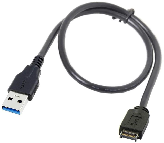 Main image of JSER USB 3.1 Front Panel Header Type-E Host to USB 3.0 Type-A Male Target Extension Data Cable 50cm