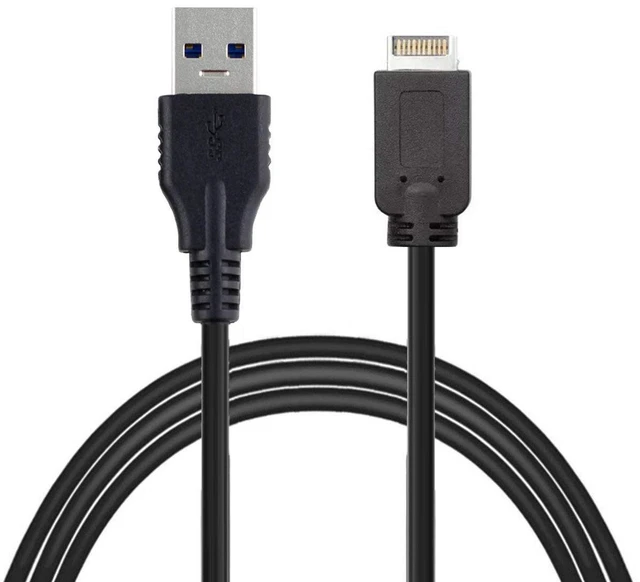 Alt view image 2 of 7 - JSER USB 3.1 Front Panel Header Type-E Host to USB 3.0 Type-A Male Target Extension Data Cable 50cm