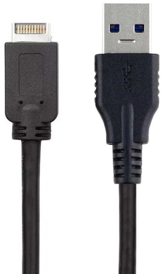 Alt view image 3 of 7 - JSER USB 3.1 Front Panel Header Type-E Host to USB 3.0 Type-A Male Target Extension Data Cable 50cm