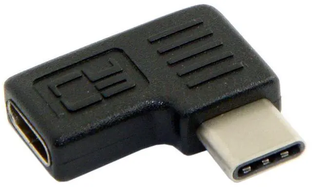 Main image of 90 Degree Left Right Angled Reversible USB 3.1 Type-C Male to Female Extension Power Data Video Adapter for Laptop Phone