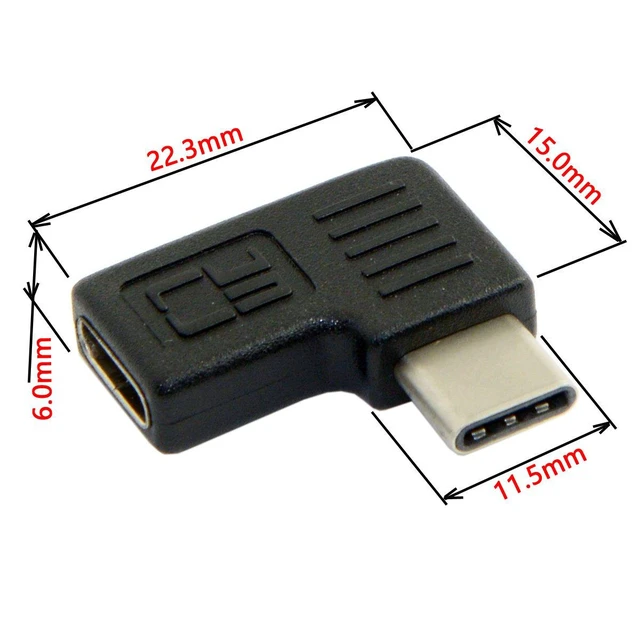 Alt view image 6 of 7 - JSER 90 Degree Right & Left Angled USB 3.1 Type-C Male to Female Extension Adapter for Laptop & Phone
