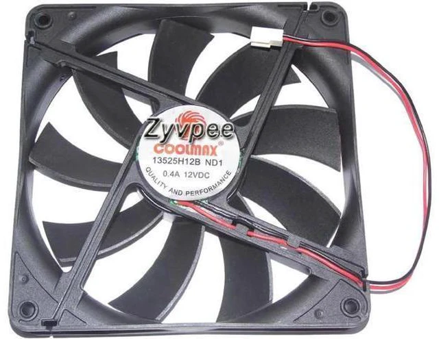 Main image of for Coolmax 135*25mm 13525H12B DC12V 0.4A Ball Bearing 2 wires 2 pins 13.5cm case fan