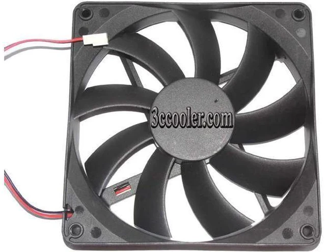 Alt view image 4 of 5 - for Coolmax 135*25mm 13525H12B DC12V 0.4A Ball Bearing 2 wires 2 pins 13.5cm case fan