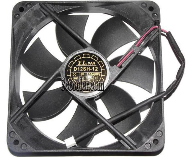 Main image of for YateLoon D12SH-12 120*25mm 12CM 12V 0.3A 2 Wires 2 pins sleeve bearing Case fan For Case Power