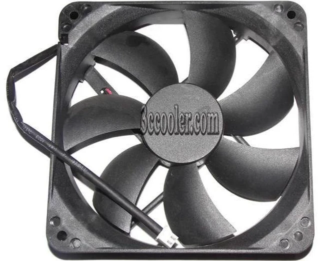 Alt view image 2 of 2 - for YateLoon D12SH-12 120*25mm 12CM 12V 0.3A 2 Wires 2 pins sleeve bearing Case fan For Case Power