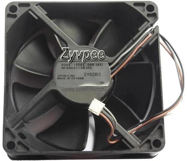 Alt view image 2 of 3 - for 80x80x25mm D08K-12TS1 04(AX) 12V 0.16A NFANRA113WJ00 3 Wires 8cm Projector Fan
