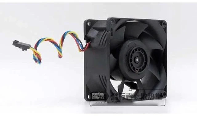 Alt view image 2 of 2 - for Nidec 8CM 8038 H80E12MS1B7-57A02 2 Balls Bearing Axial Fan with 12V 0.58Amp 4 Wires 4 Pins For CPU,Case