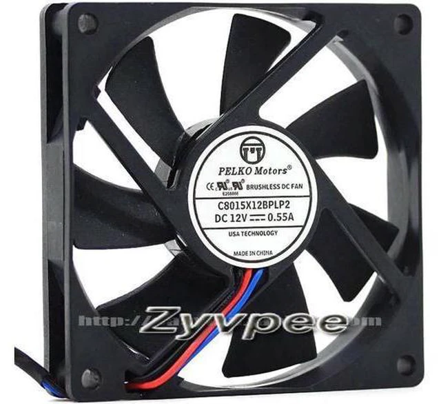 Main image of for Motors 80*15MM C8015X12BPLP2 DC12V 0.55A 3 wires 3 pins CPU ATX case fan
