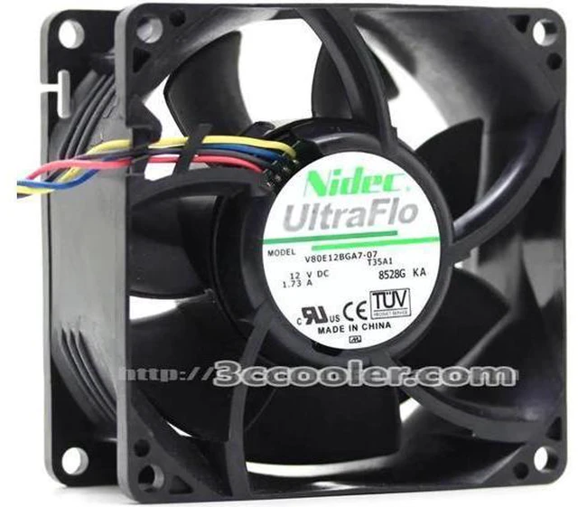 Main image of for Original Nidec V80E12BGA7-07 8038 8CM DC Fan with 12V 1.73A 4 Wires 4 Pins For 44x1819 X3610 Server