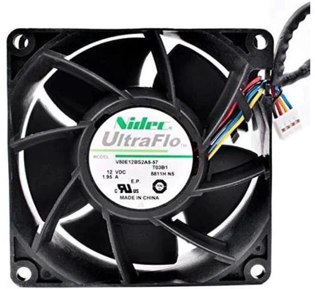 Alt view image 2 of 7 - for NIDEC 80*38mm V80E12BS2A5-57 DC12V 1.95A 4 wires 4 Pins 8CM server case fan