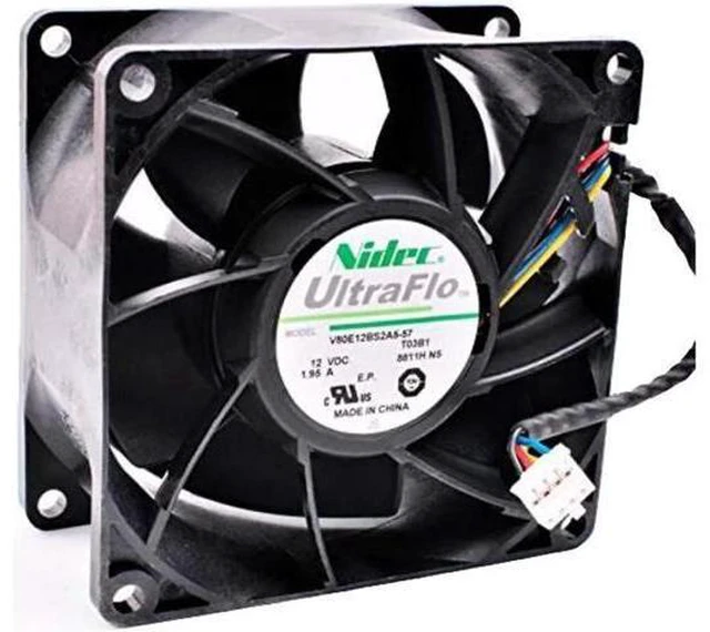 Alt view image 3 of 7 - for NIDEC 80*38mm V80E12BS2A5-57 DC12V 1.95A 4 wires 4 Pins 8CM server case fan